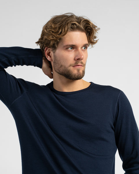 Men's 250 Long Sleeve & Bottom 2-Piece Navy Blue