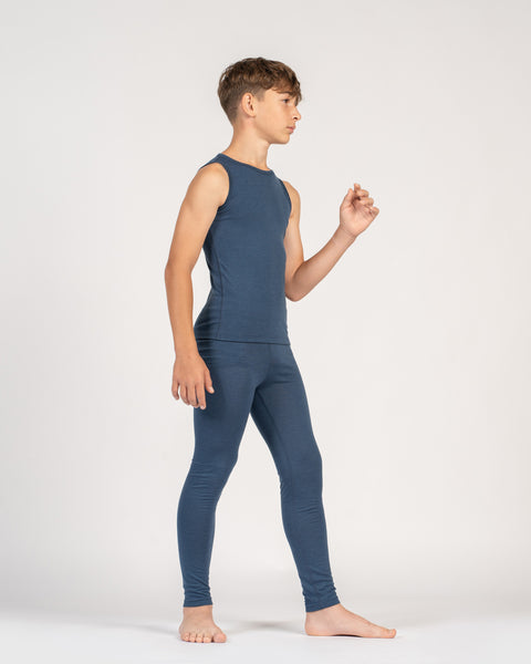 Kids' Merino Tank Top & Bottom 2-Piece Denim