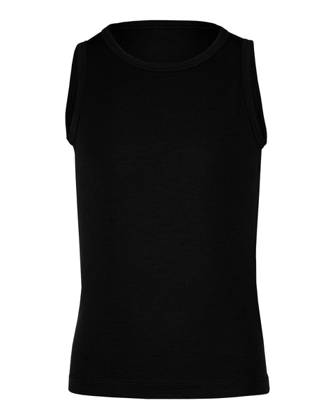 Black sleeveless shirt on a white background