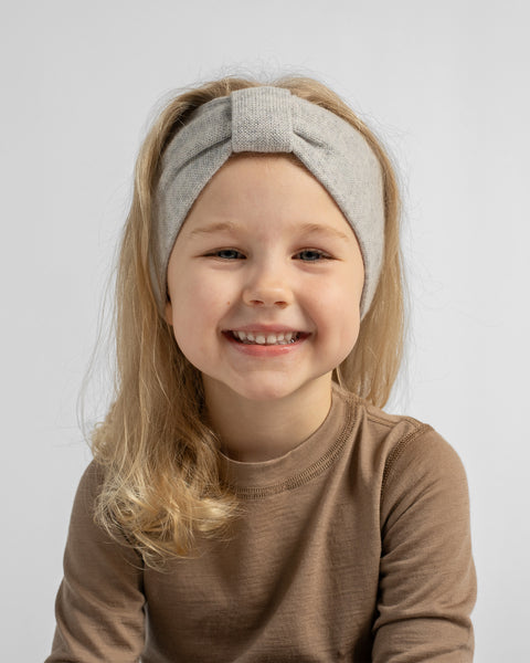 Kids' Knit Headband with Ribbon Cashmere Blend
