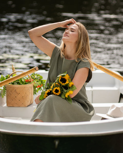 Smock Dress Cecilia Stone Green