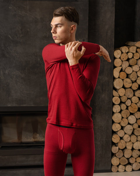 Men's 250 Thermal Long Sleeve Crew Royal Cherry