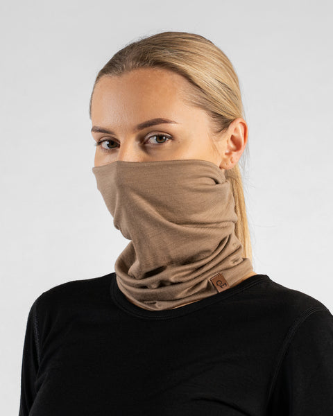 Women's 100% Merino Neck Gaiter Beige