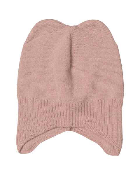 Kids' Ear Flaps Beanie Knitted Merino & Cashmere in dusty pink