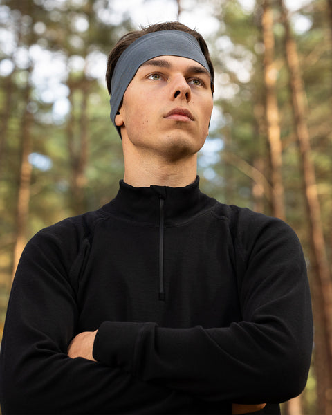 Men's Merino 250 Zip neck top Black