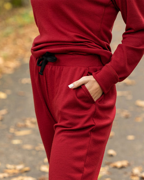 Women's Jogger sweatpants 250gsm Royal cherry