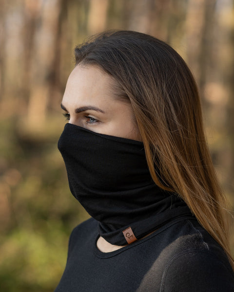 menique Women's Merino Neck Gaiter Black Color