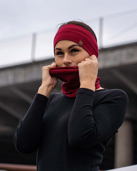 Women's Headband 160 Merino Royal Cherry