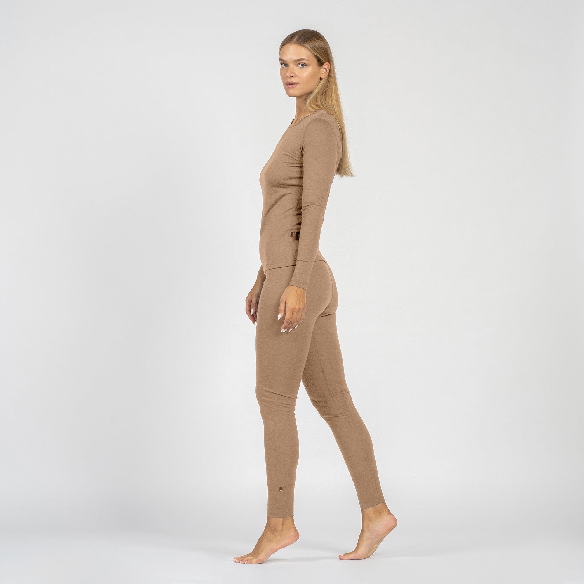 Women's Merino Long Sleeve Base Layer - Beige ❤️ menique - MENIQUE
