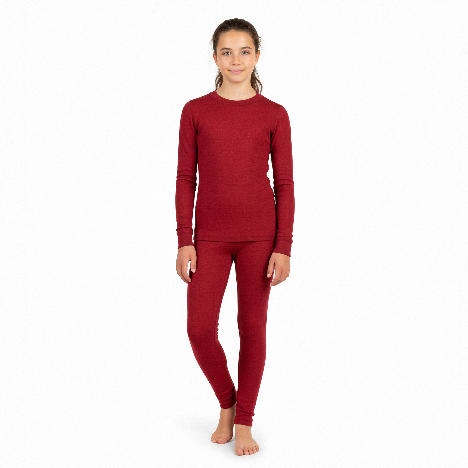 Kids' 160 Long Sleeve & Bottom 2-Piece Royal Cherry