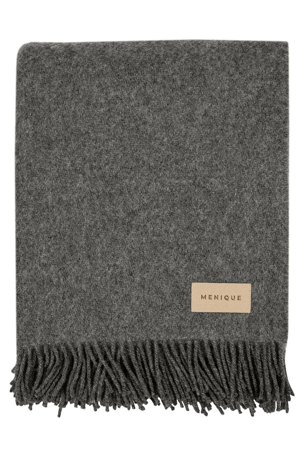 Natural Wool Blanket Throw Milan Dark Gray