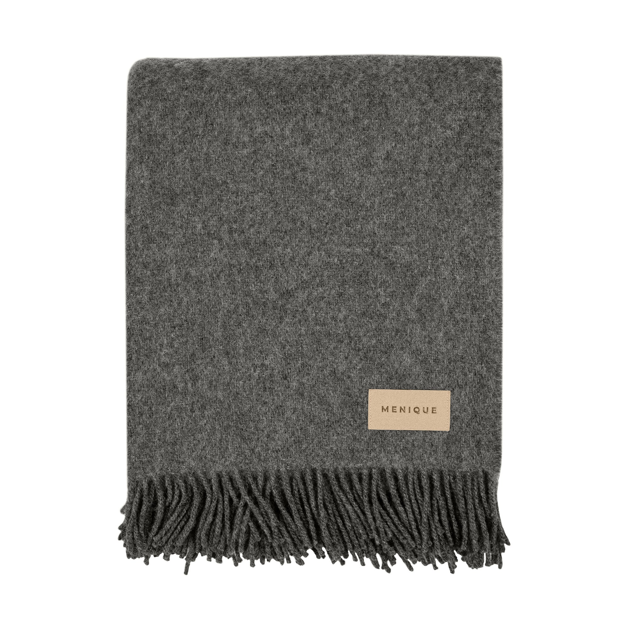 Natural Wool Blanket Throw Milan Dark Gray