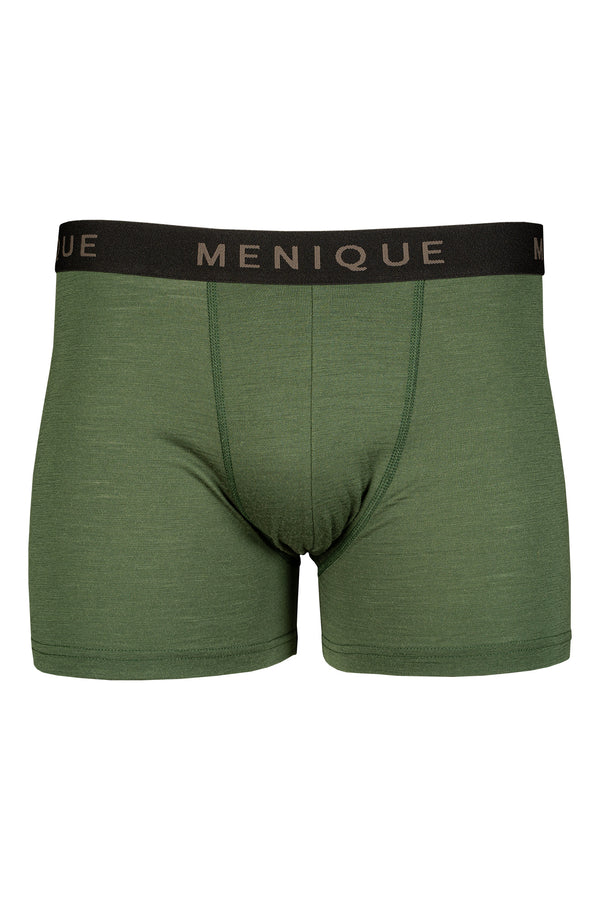 Men Merino Short Boxer Briefs 3-Pack M Dark Green Color