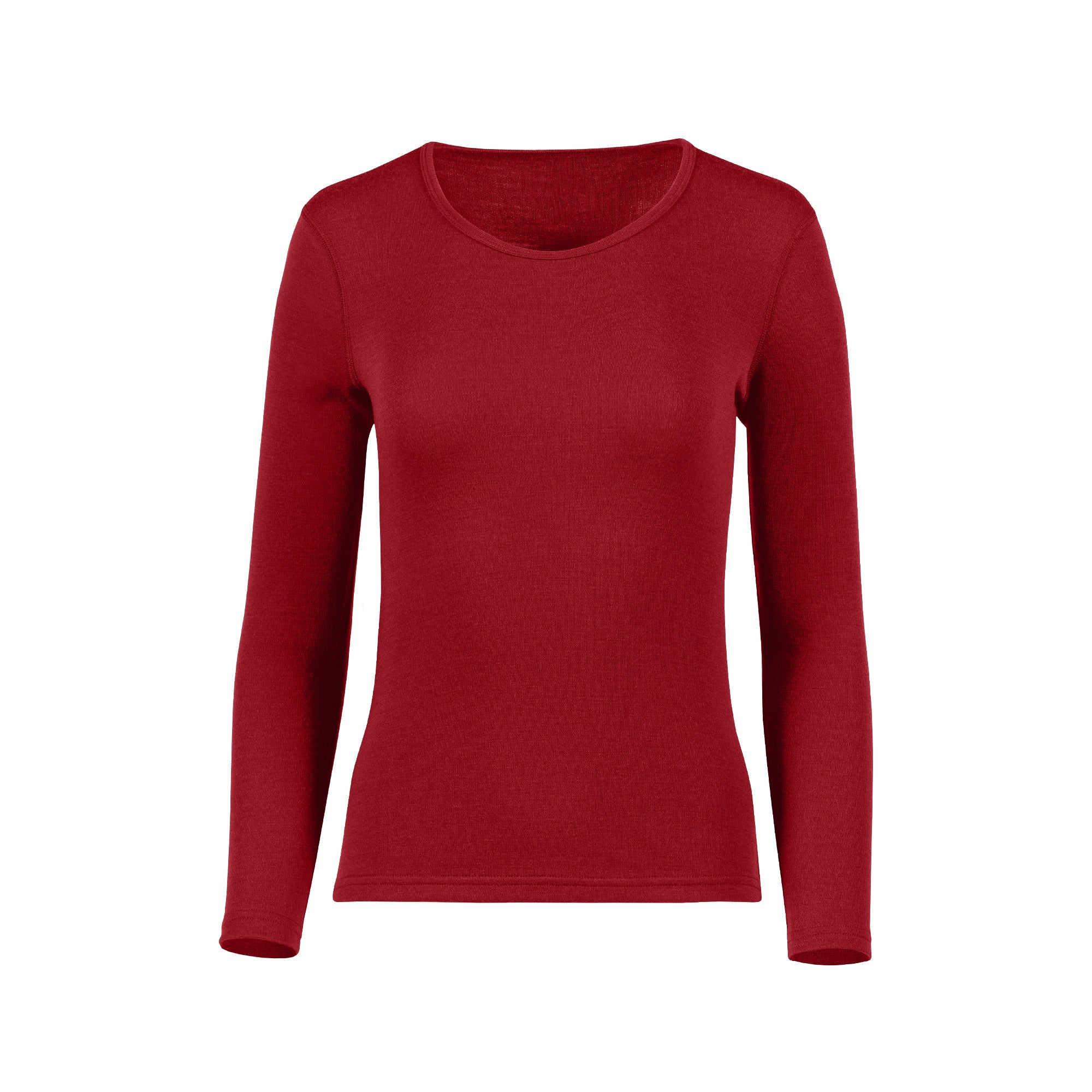 Women's Merino 250 Long Sleeve Crew Royal Cherry | menique - MENIQUE