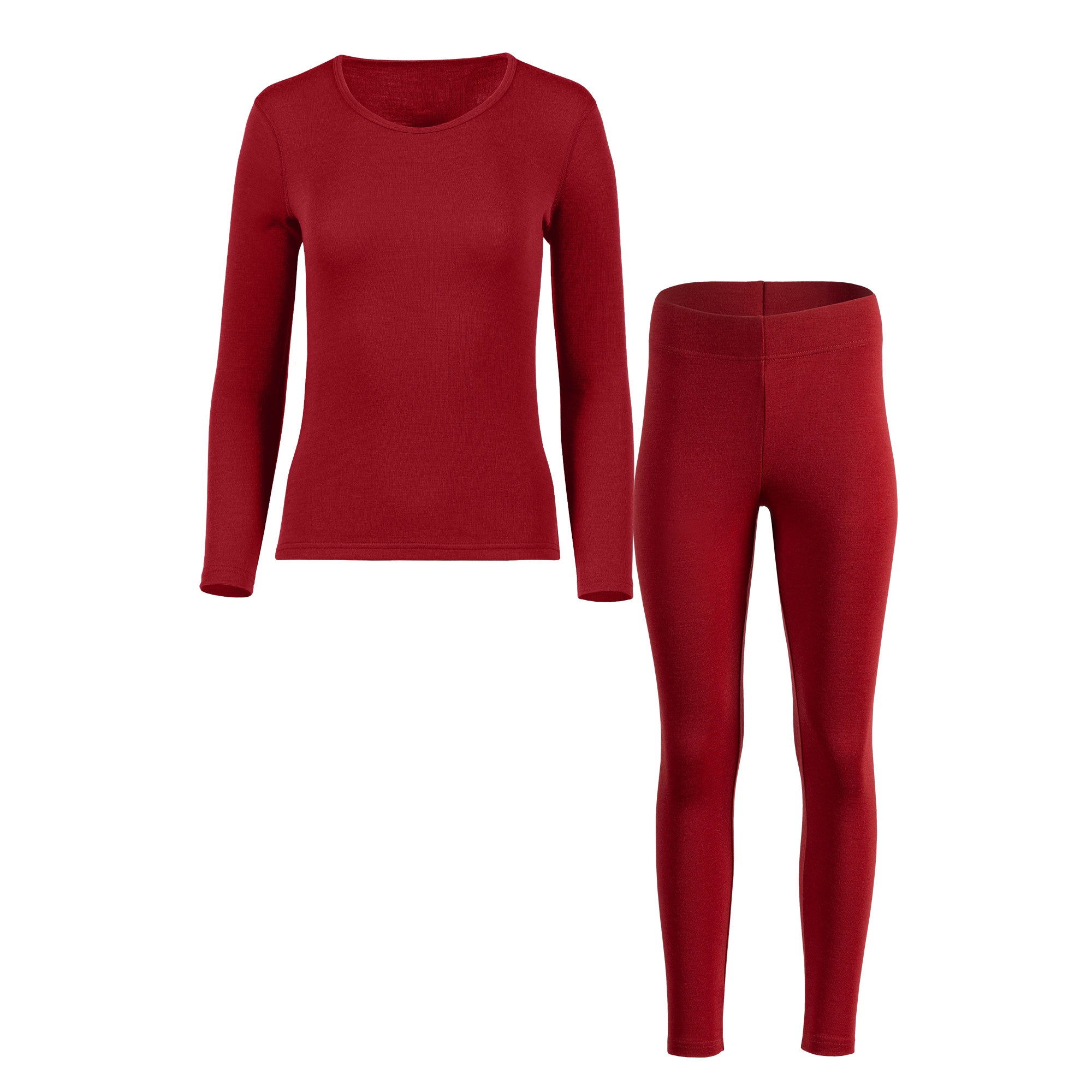 Women's Long sleeve and Leggings Set 250 Merino Royal Cherry