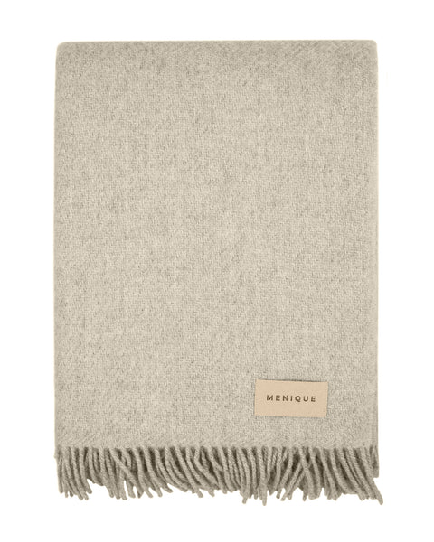 Natural Wool Blanket Throw Milan Beige