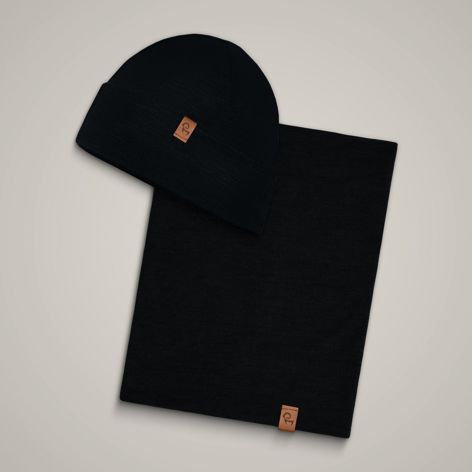 Women's Merino Beanie & Gaiter 2-Piece Black