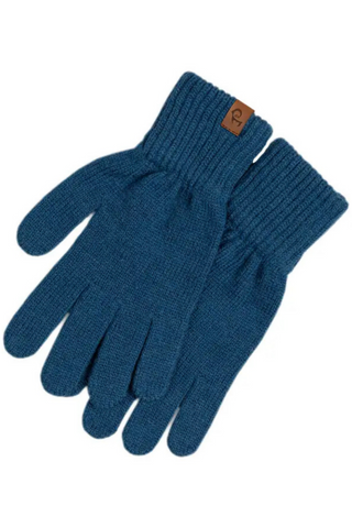 Natural Wool Men's Gloves - One Size / Blue