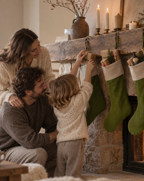 Linen Christmas Stockings Sock
