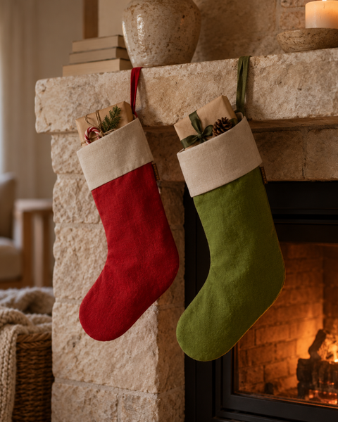Linen Christmas Stockings Sock