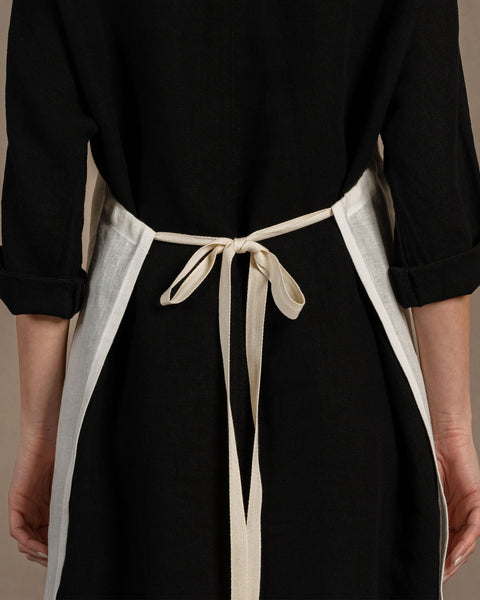 Linen Adjustable Apron in pure white