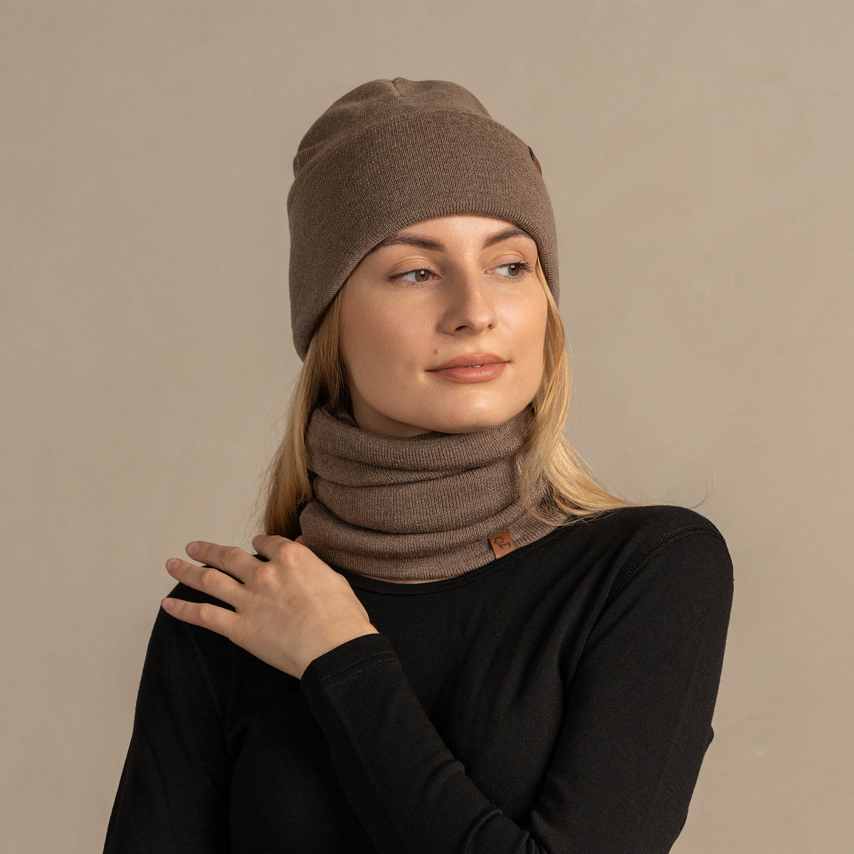 Cache-cou Laine Merino - Collection Femme | Taupe