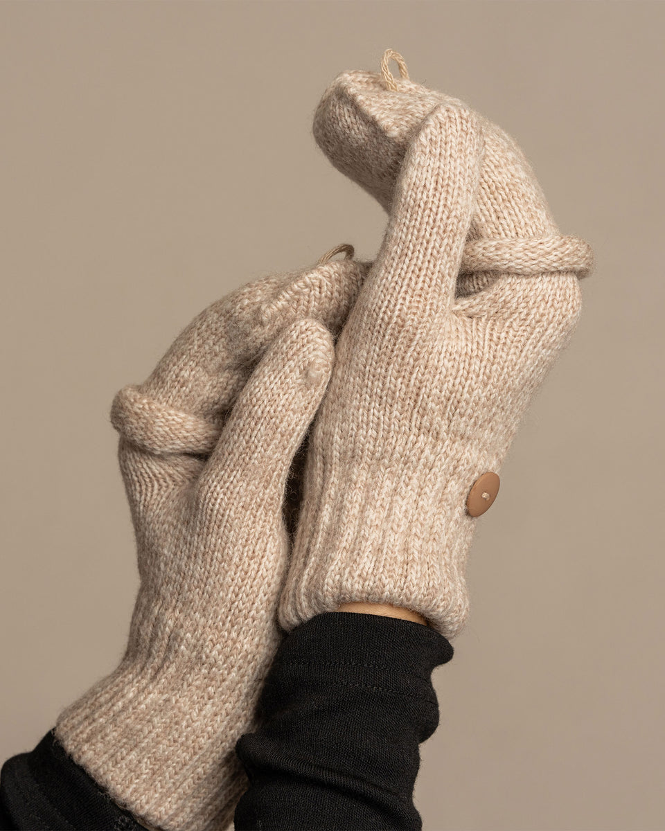 Women's Convertible Fingerless Gloves Knitted Merino ❤️ menique