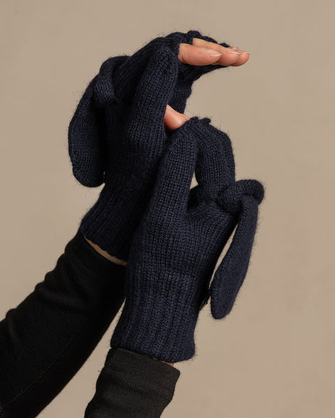 Women's Knit Convertible Gloves Merino ONE SIZE / Dark gray