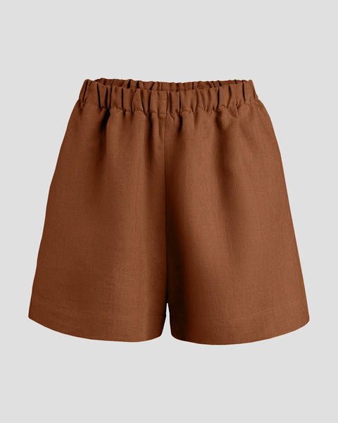 100% Linen shorts with pockets.