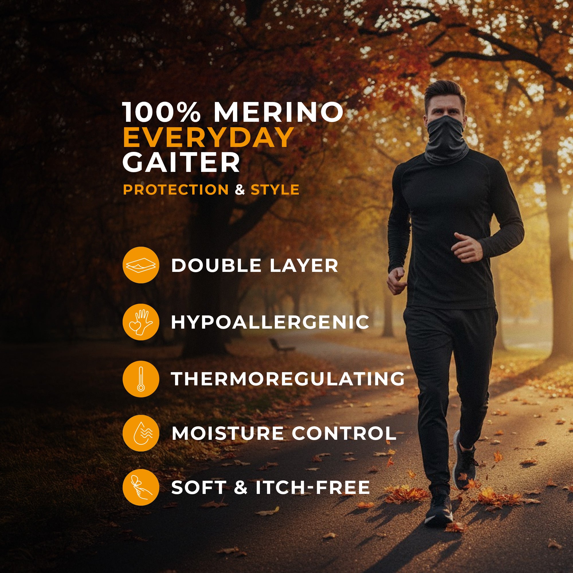Men's Australian Merino Neck Gaiter Denim | menique - MENIQUE