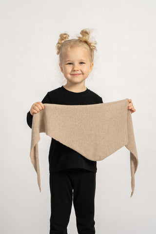 Kids' Cashmere Knit Bandana - One Size / Creamy Beige