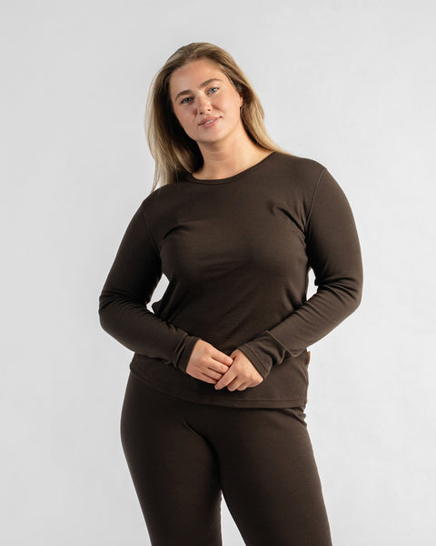 Women's 250 Thermal Long Sleeve Top Chocolate Brown