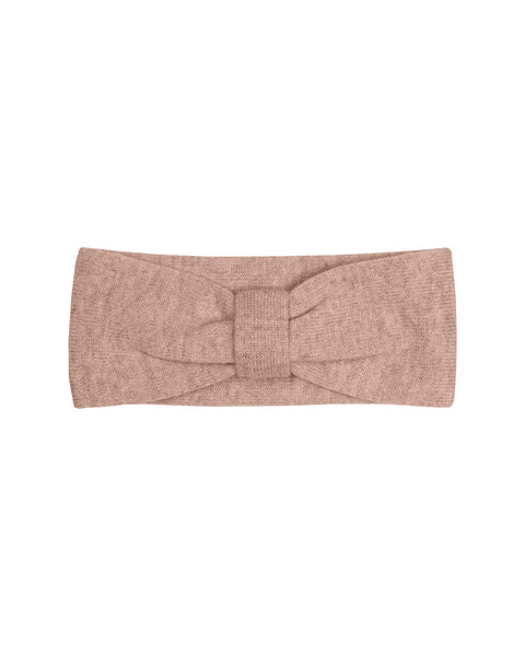 Kids&#39; Knit Headband with Ribbon Merino &amp; Cashmere Dusty Pink