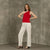 One Shoulder Top Judy in pure red