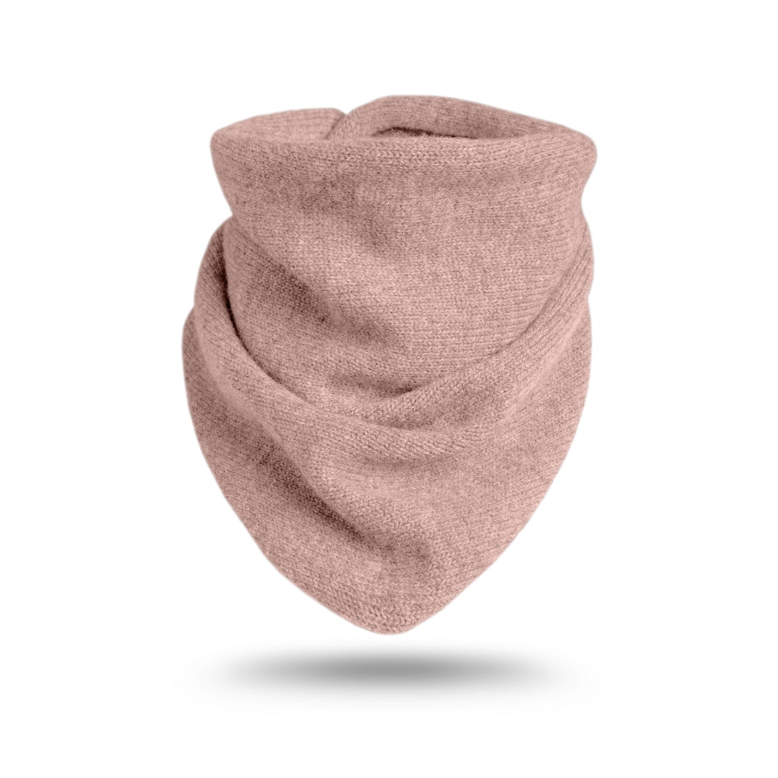 Packshot of knit Cashmere bandana in the white background