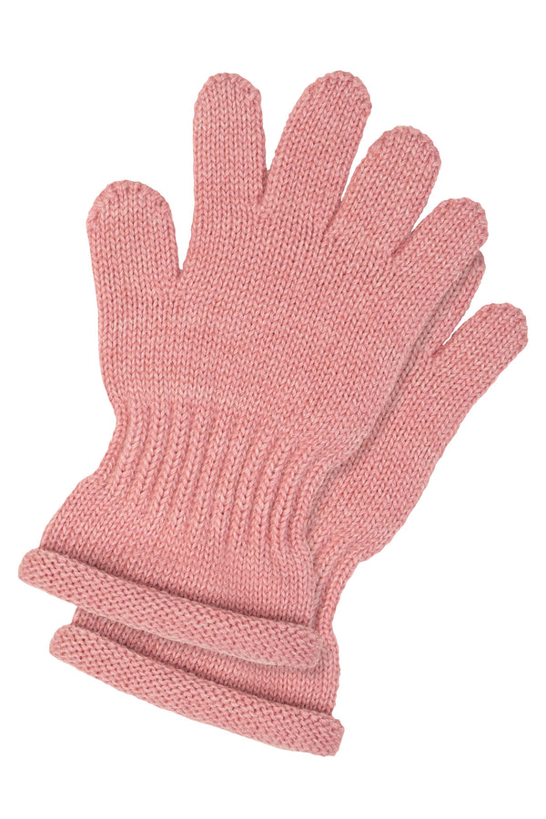 Packshot of Menique Kids' Knit Gloves in the color pink in the white background