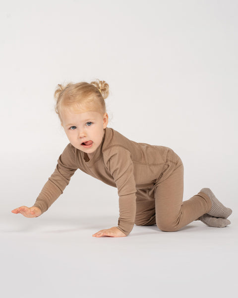 Kids' Lightweight 160 Long Sleeve Crew Beige