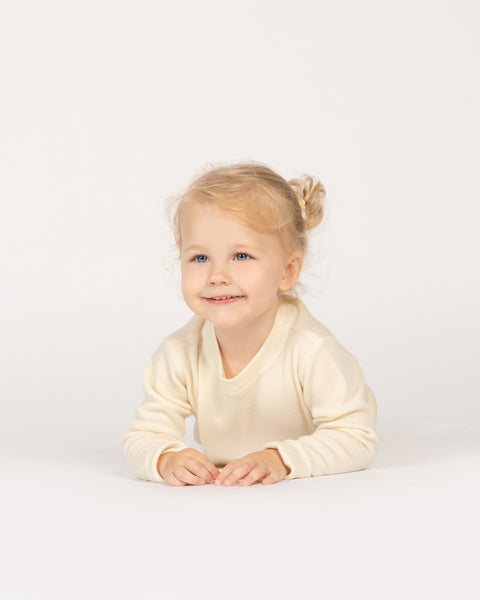 Kids&#39; 160 Long Sleeve &amp; Bottom 2-Piece Natural
