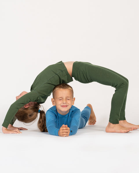 Kids&#39; 160 Long Sleeve &amp; Bottom 2-Piece Dark Green