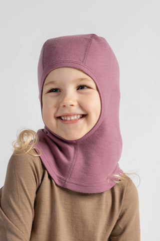 Kids' 250 Merino Wool Open Face Balaclava - 6-24M / Pink Mauve