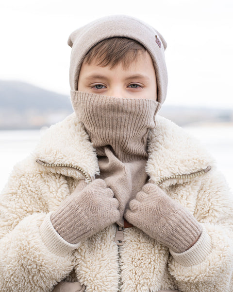 Kids Knitted Beanie, Dickie &amp; Gloves 3-Piece Set