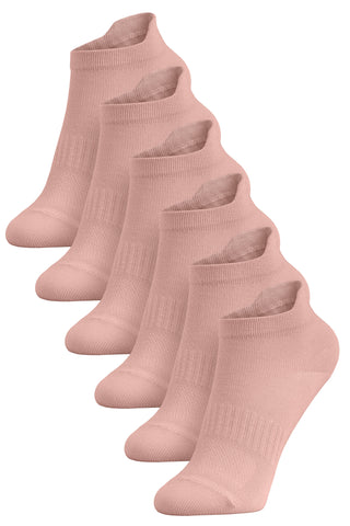 Kids' Breathable Cotton Socks 6-Pack - 3-4 Y / Dusty Pink