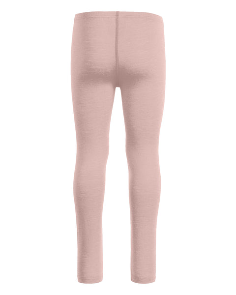 Kids&#39; dusty pink leggings on a white background