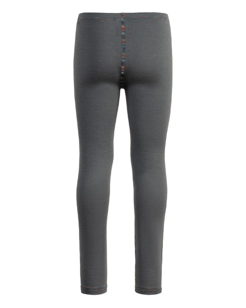 the menique 160gsm merino pants in perfect gray color, back view.