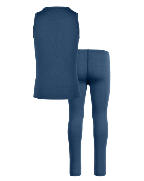 Kids&#39; Merino Tank Top &amp; Bottom 2-Piece Denim
