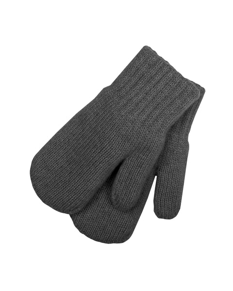 Kids&#39; Knit Double Mittens Merino &amp; Cashmere Dark Gray