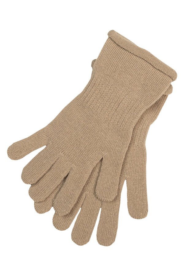 Kids' Knit Gloves Cotton Beige