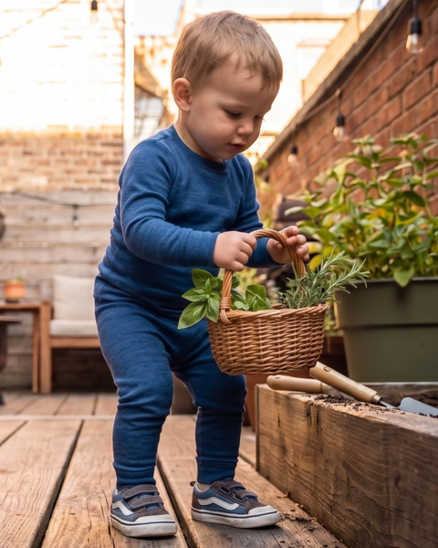 Kids' 160 Long Sleeve &amp; Bottom 2-Piece Denim