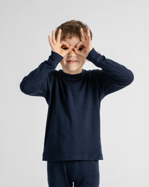 Kids' 250 Thermal Long Sleeve Top Navy Blue