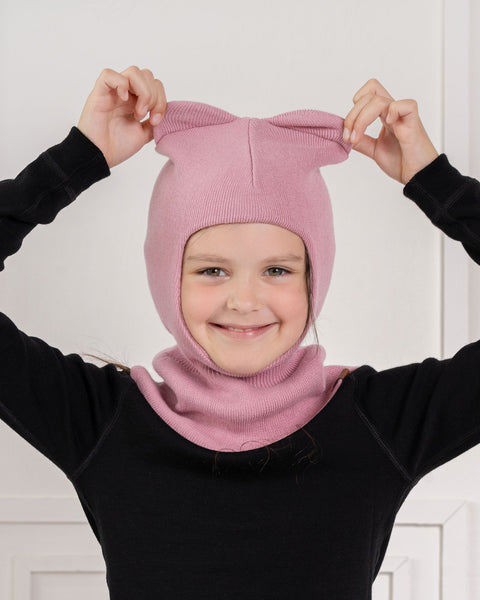 Kids' Knit Balaclava &amp; Gloves Cotton 2-Piece
